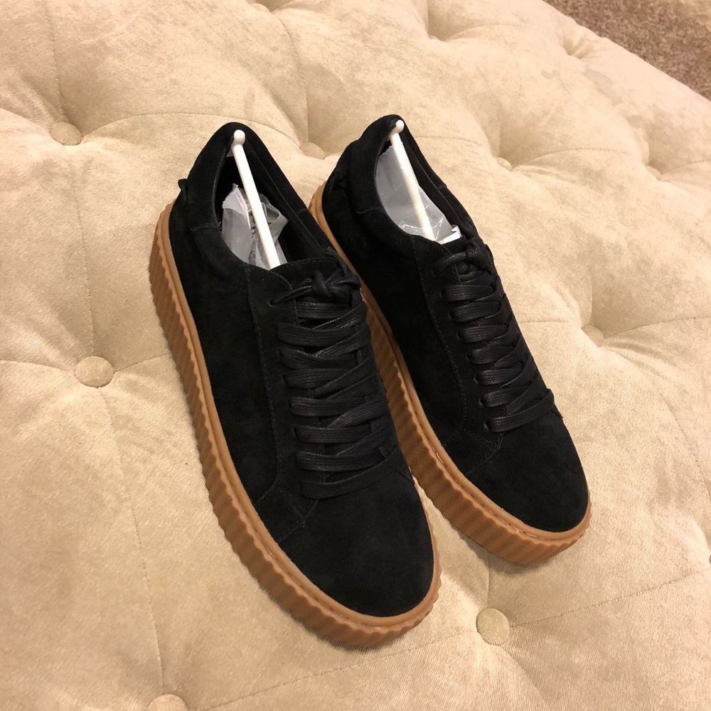 J/SLIDES BLACK SUEDE PLATFORM CREEPER - NEW w/ BOX - Picture 2 of 4